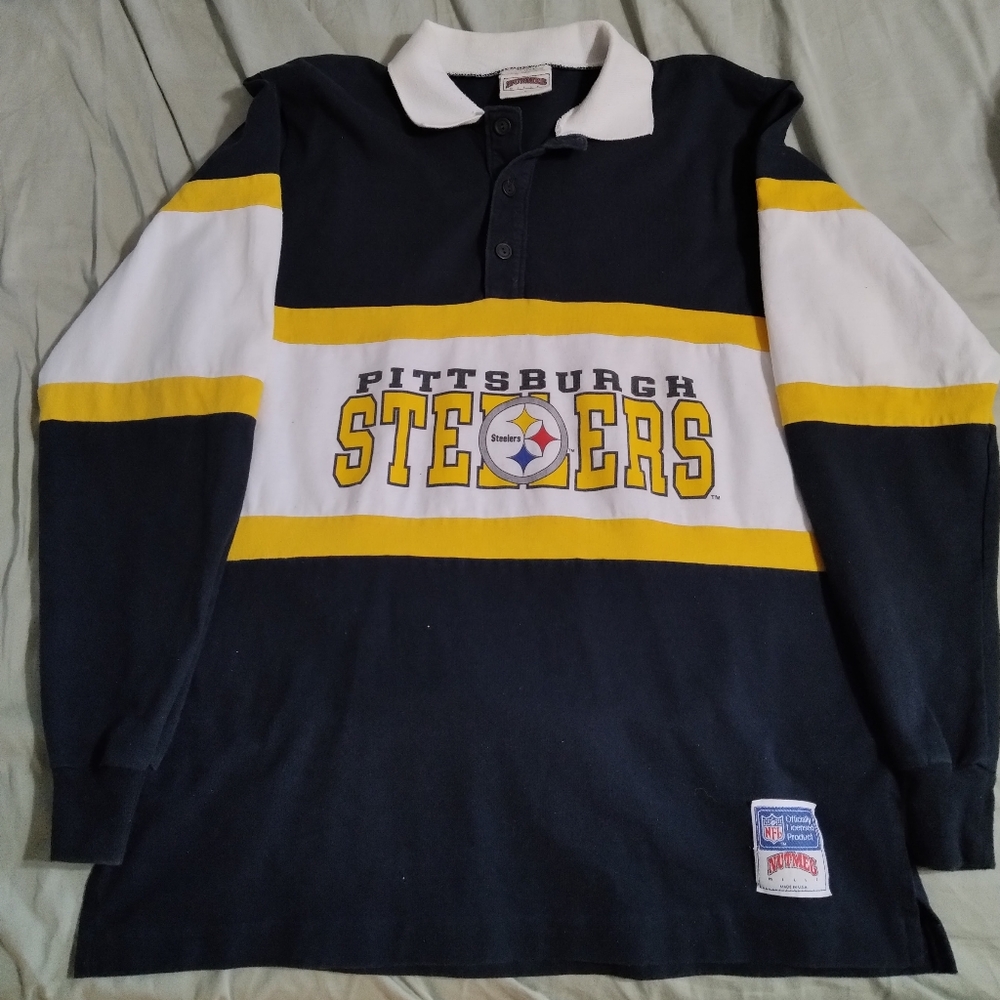 Vintage Pittsburgh Steelers long sleeve polo shirt